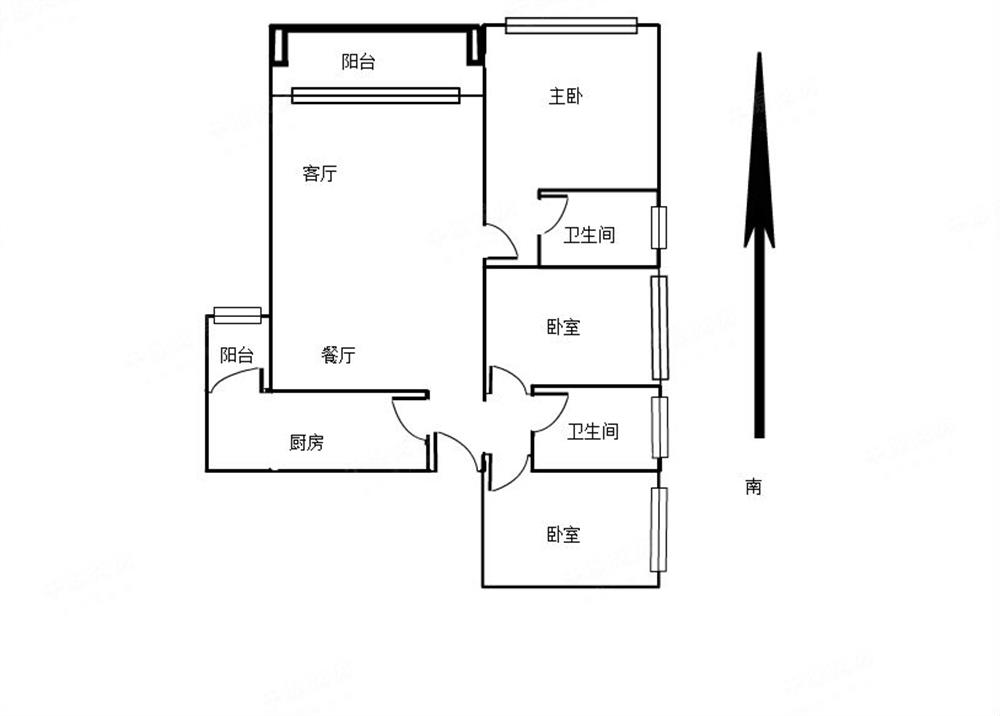 福田口岸河套物业 豪装三房 东南朝向 户型方正 厅出阳台