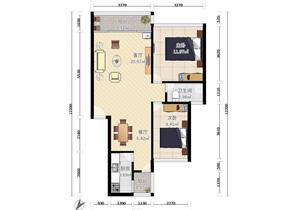 0地铁口物业，标准的大两房，可以改成三房