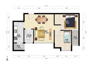 南景苑，精装2房户型方正业主诚心出售