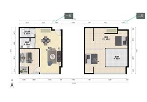 红本满五，复式2房，总价低商住两用