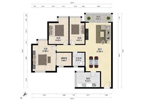 翠枫豪园的三房居家所在-周边配套齐全-户型方正满五年有心卖