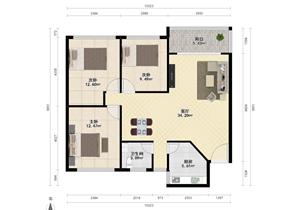 南岭南威中花园2房可做3房带阳台，朝南向，好楼层，低总价