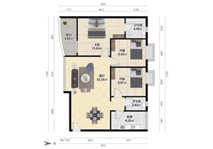 国泰豪园，小高层三房，户型实用，总价低，急卖