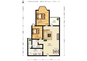汇港名苑，78平方大2房，北向，红本满五。