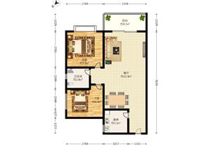 我爱我家，双地铁口，精装两房，户型方正，采光通透，业主实在卖