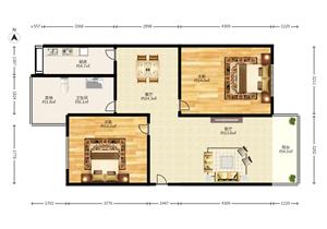 三房两厅一卫户型方正实用通风采光好读桂园小桂园中