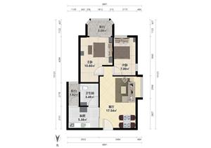 罗湖口岸两房一厅精装修客厅出阳台