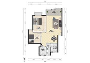竹林花园，新上两房，厅出阳台