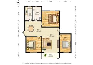 多层楼梯房，南北通透，格局方正