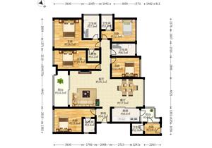 华联城市全景5房户型 通风采光好 使用率高 配套成熟 价格可