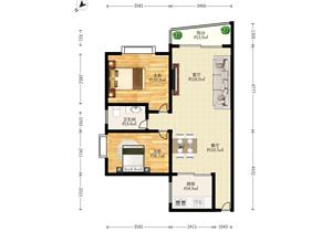 雅然居，82平方2房2厅，已满二年，免增值税，出门地铁口