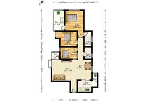 风临洲苑地铁口物业三房二厅