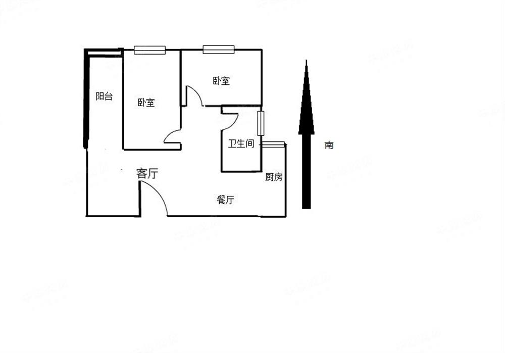 世纪广场温馨两房两厅 精密装修 低楼层朝南向采光好满五红本！