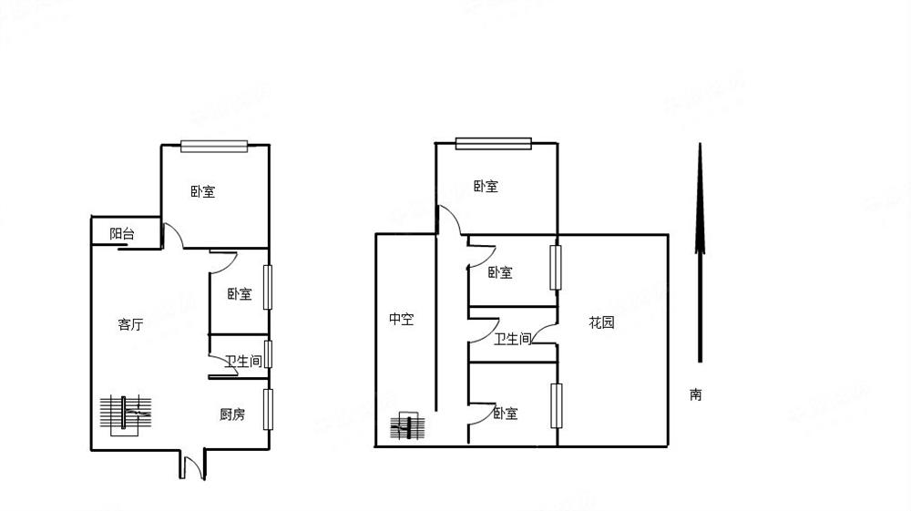 花好园顶层复式豪华装修，30平方花园，看星星看海的房子，