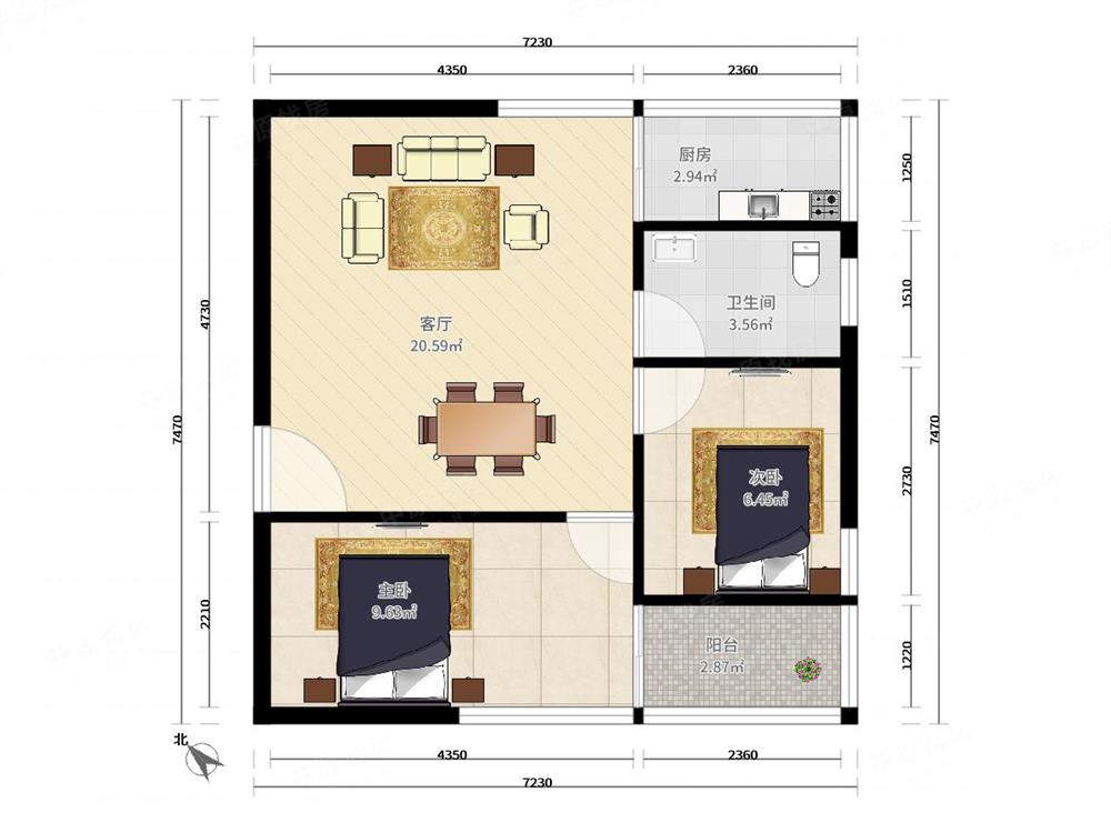 碧涛阁55平精装两房，户型方正实用，满五年，税少