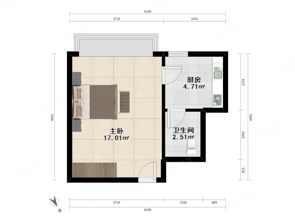 【首付63万起】难得小户型 全景落地窗 价格便宜