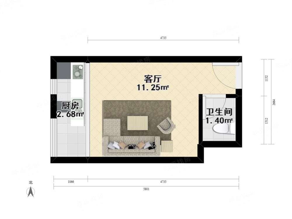 八卦岭纯住宅小户型 户型方正 刚需的选择