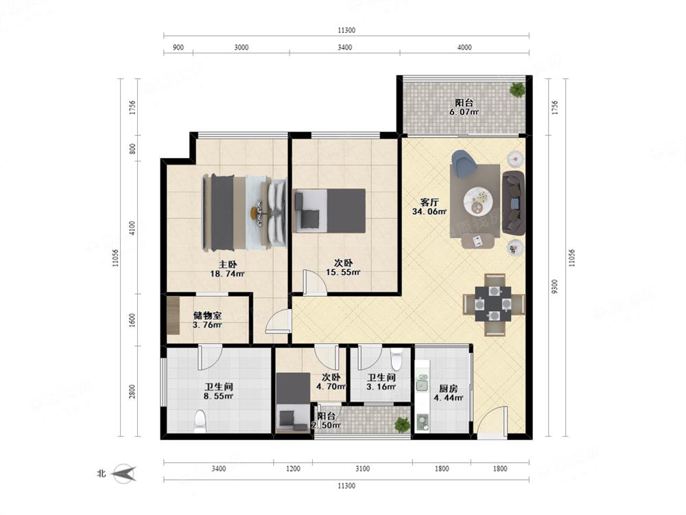 福田CBD，大中华131平米3房1厅公寓，不限购！