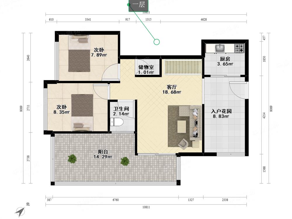 畔山御景花园 复式5房 带松岗中学 南向看花园