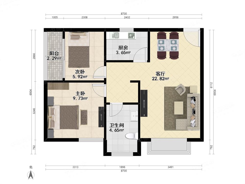 阳光天健城，精装两房，满5唯1，红本在手