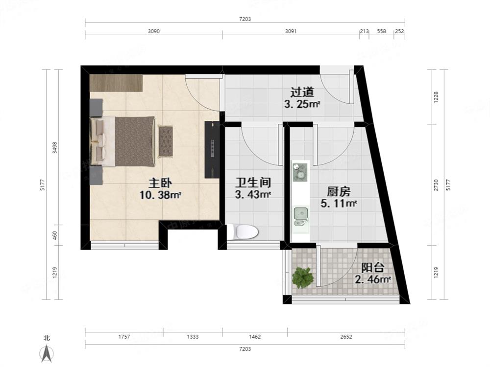 碧海富通城四期 ，精装修1房，红本在手， 看房方便