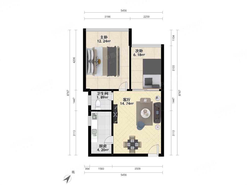 新洲宜居社区 中城天邑两房诚售 户型方正实用