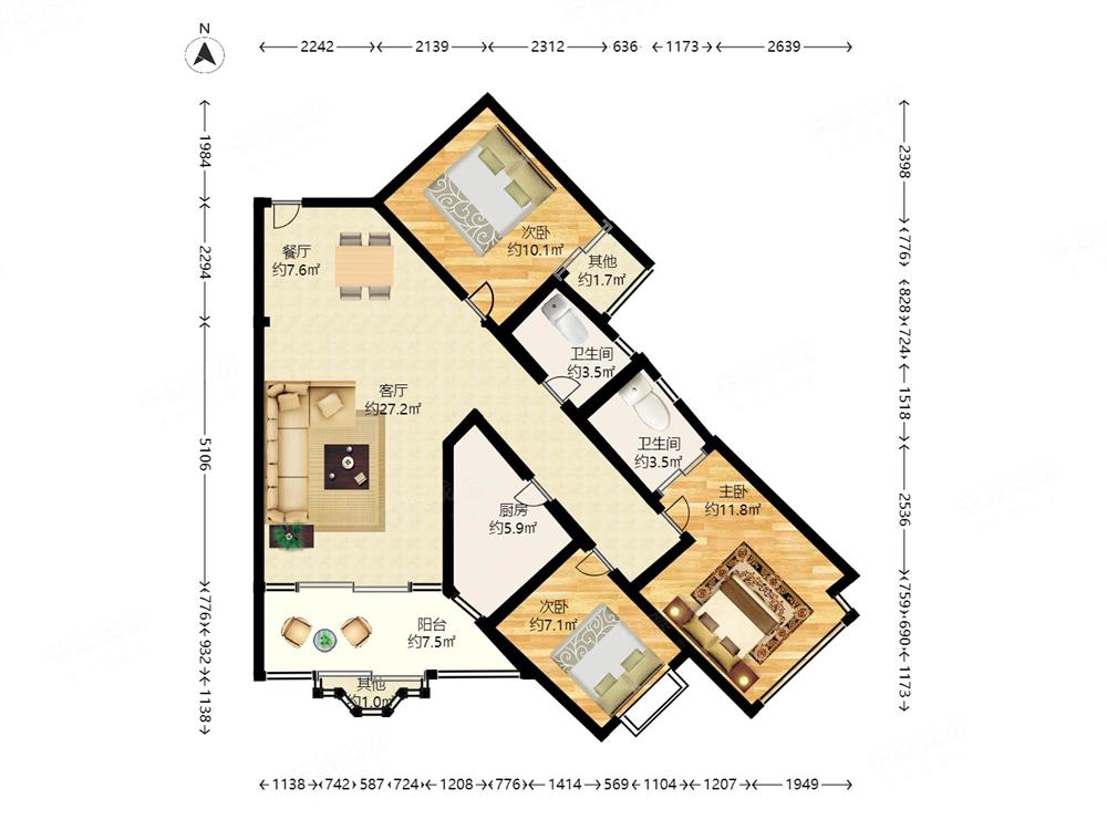 碧华庭居 精装三房 满五一业主诚售 看房方便