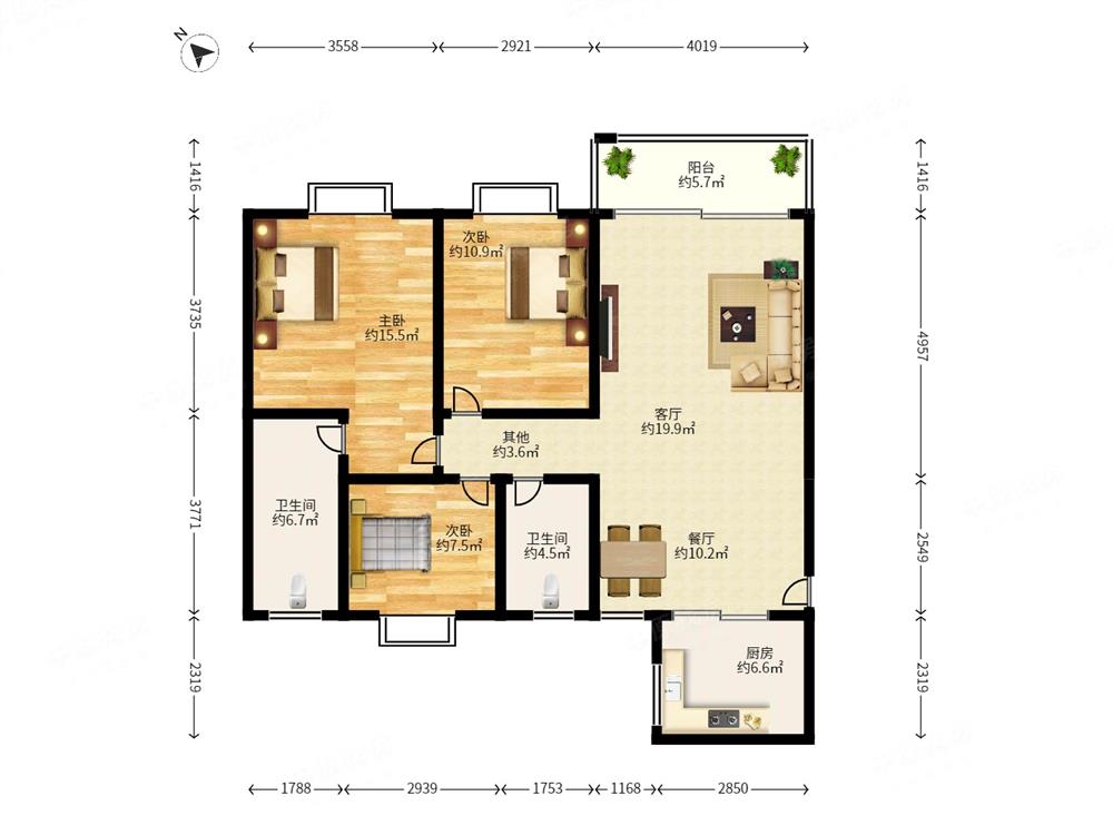 在建16号地铁口 南北通透大三房 使用率高 有钥匙