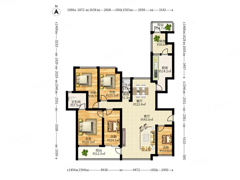 地铁口央企打造 精装4房2卫 满五税少 看房方便 业主诚售！