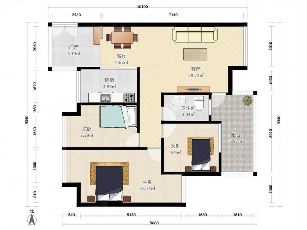 东方瑞景 满五唯1税少 楼下沃尔玛 看房方便 业主诚心出售