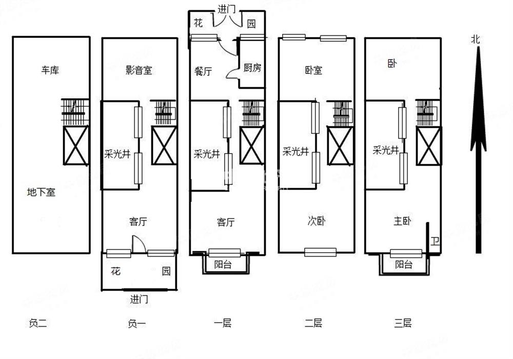 此栋位于中海九号公馆 联排别墅，双首层设计,上下五层；赠送地