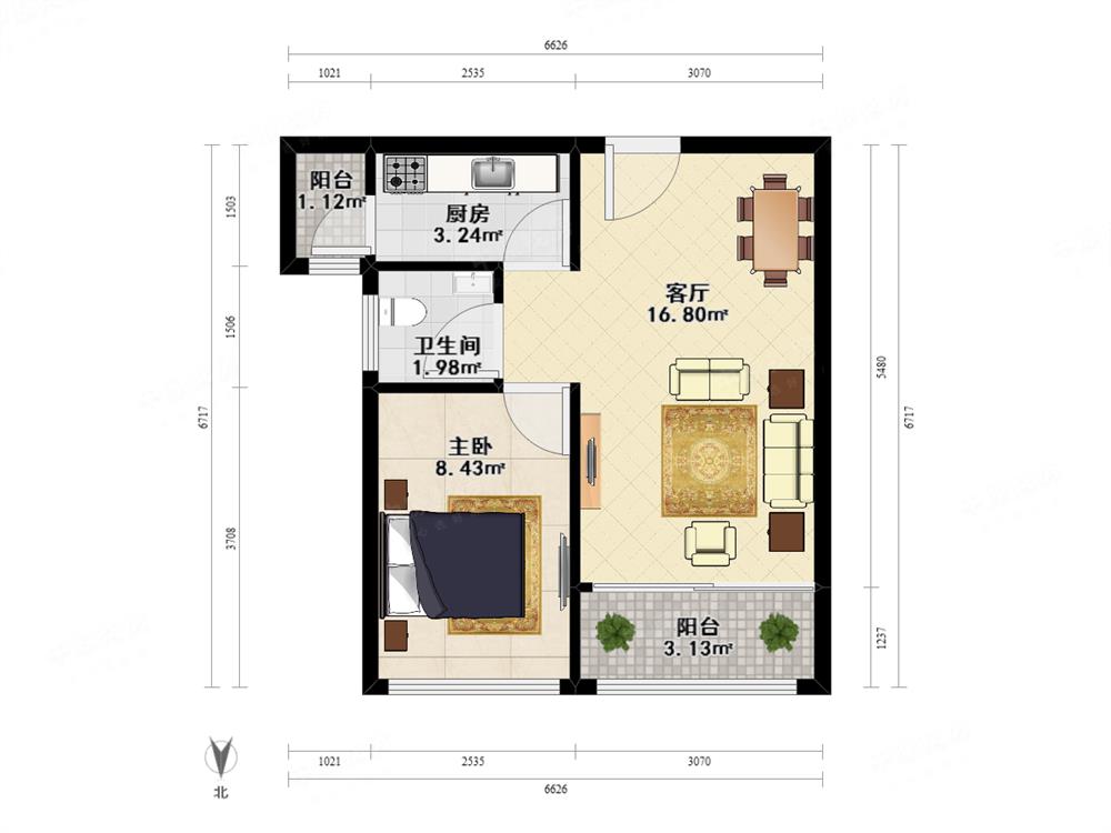 单价2.6万买会展旁，地铁口精装一房，交通便利，配套成熟