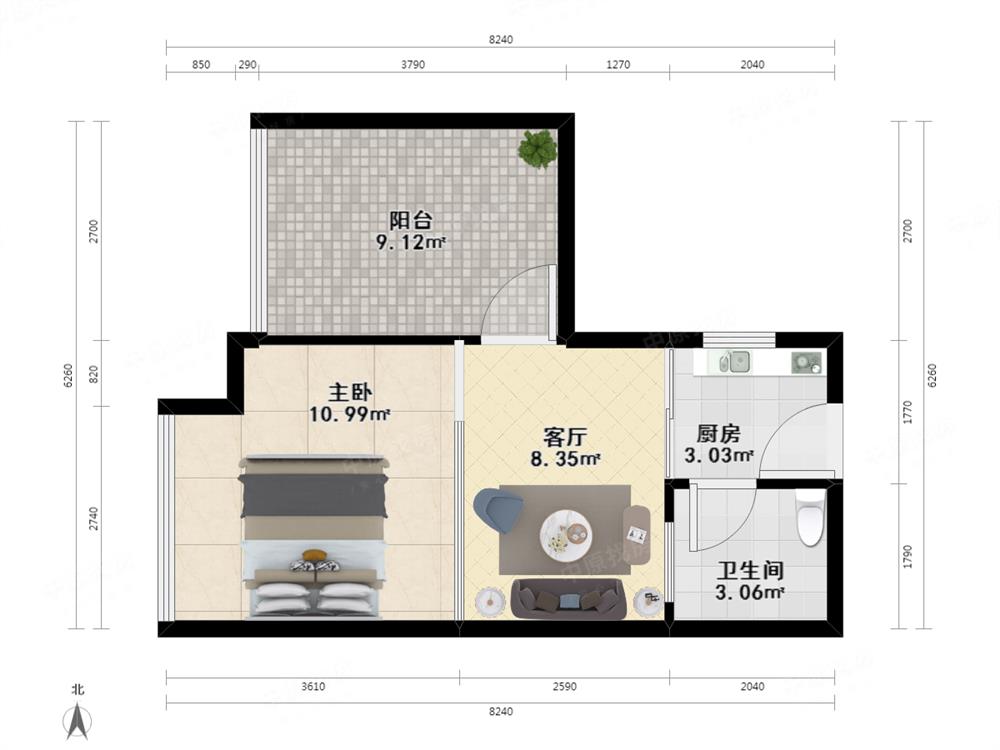 新一代大厦2房新装修只卖355万